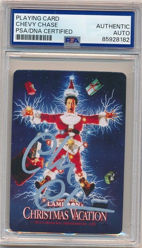 CHEVY CHASE CHRISTMAS VACATION AUTOGRAPH SIGNED PLAYING CARD PSA AUTHENTIC AUTO