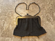 Antique Art Nouveau Austria Mesh Chain Link Mail Purse Clutch Regal Gun Metal