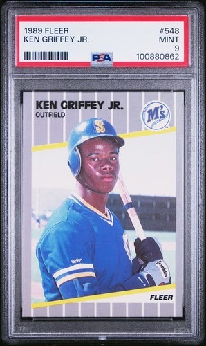 1989 Fleer KEN GRIFFEY Jr Seattle Mariners HOF MVP Rookie RC #548 Mint PSA 9