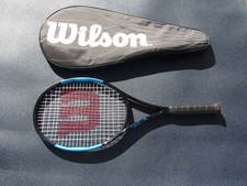 Wilson Ultra Comp Tennis Racquet 103 sq in 9.5 oz Grip 4 3/8 Black Blue Bag