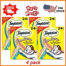 4 pack Temptations Creamy Puree Chicken, Salmon Tuna Lickable Cat Treats