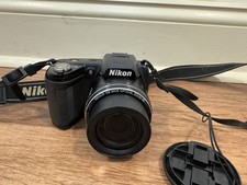 Nikon COOLPIX L110 12.1MP 15x Zoom Digital Camera Black Strap Tested Works