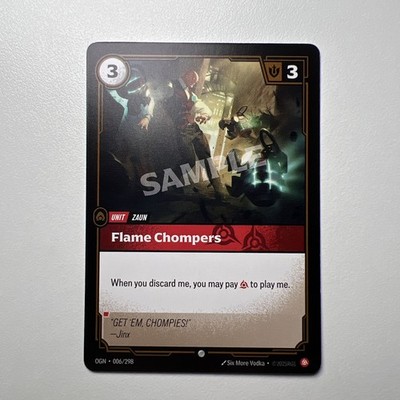 Riftbound - Flame Chompers - 006/298 Rare Trial Deck Sample Card Englisch