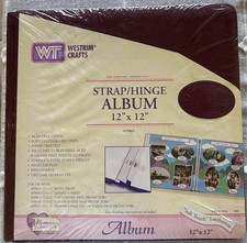 Westrim Crafts NIP 12x12 Strap Hinge Album Soft Letherette Burgundy 29003 NEW