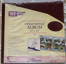 Westrim Crafts NIP 12x12 Strap Hinge Album Soft Letherette Burgundy#29003 NEW