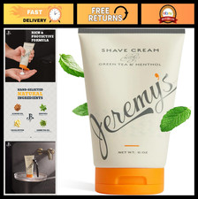All-Natural Shaving Cream for Men - Green Tea Menthol, Rich Lather, Sensitive