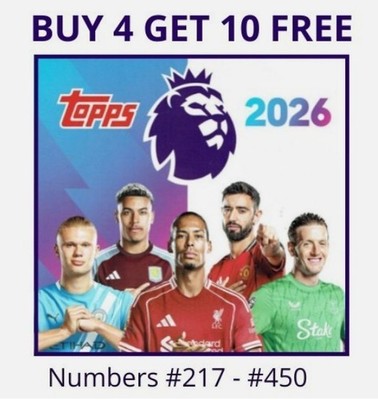 Topps Premier League 2025/26 Trading Card Collection - Base Set #217 - #450