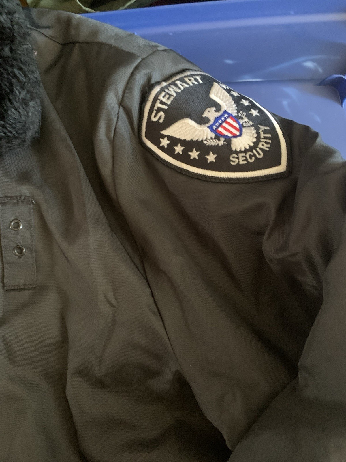 black Security Stop nylon security bomber jacket … - image 2