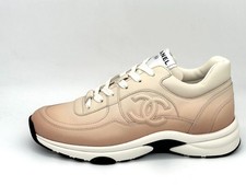 CHANEL 24K Leather Sport Runner Lace Up Sneakers Kicks Shoes Trainers 1400