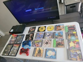 PS2 PlayStation 2 Lot With Games Controllers Cords And Memory Cards.