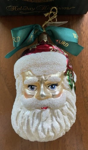 Waterford Holiday Heirlooms Santa Head Ornament 2001 Christmas