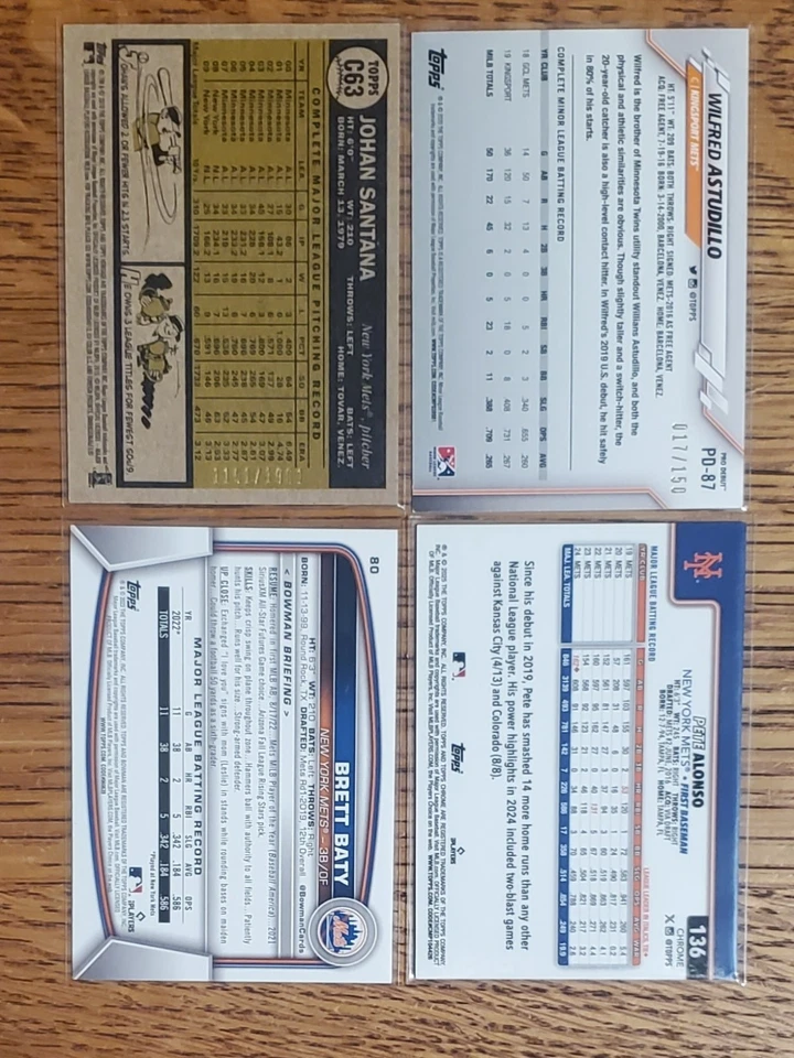 New York Mets Numbered Card Lot - 2005-07 2009 2010 2020 2021 2023 2024 2025 - Image 4 of 4