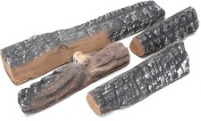   Gas Fireplace Logs - 4 Small Ceramic Logs a...