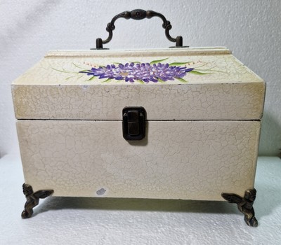 vintage-style wooden box,Victorian Bath. a jewelry- keepsake. box.