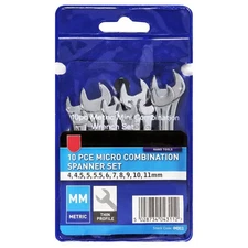 BlueSpot 10Pcs Micro Combination Spanner Set Open End Spanners 4-11mm