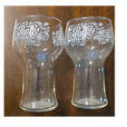 Pepsi-Cola Clear Advertising Glasses White Logo Soda Theme Set of 2 — photo 1