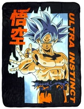 Dragon Ball Super Goku Ultra Instinct Soft And Plush Fleece Throw Blanket