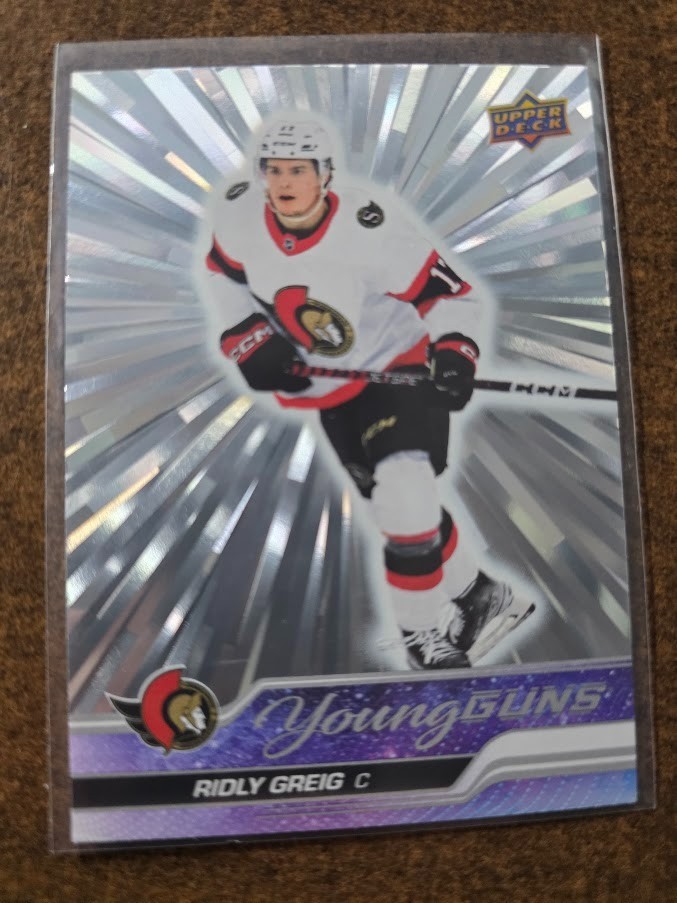 2023-24 Upper Deck Young Guns outburst Ridly Greig Rookie Ottawa Senators #212