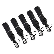 5 Pack Heavy Duty Travel Umbrellas Windproof Compact Auto Open Close Rain Canopy