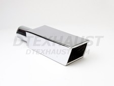 Stainless Steel Square Angle Exhaust Tip 2.25 In 4x3.25 Out 14.25 Long
