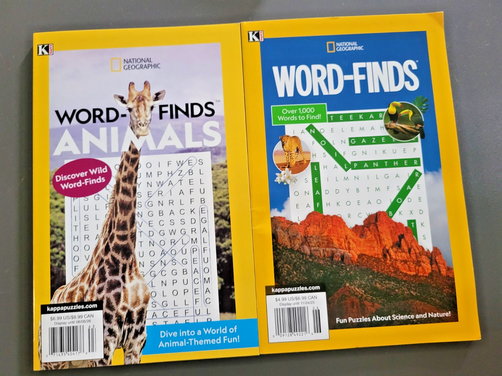 Lot of 2 National Geographic Word Finds by Kappa-World of Wild Animal-Themed Fun