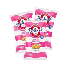 3x Seabrook Prawn Cocktail Flavour The Original Crinkle Cut Crisp 6 x 25g