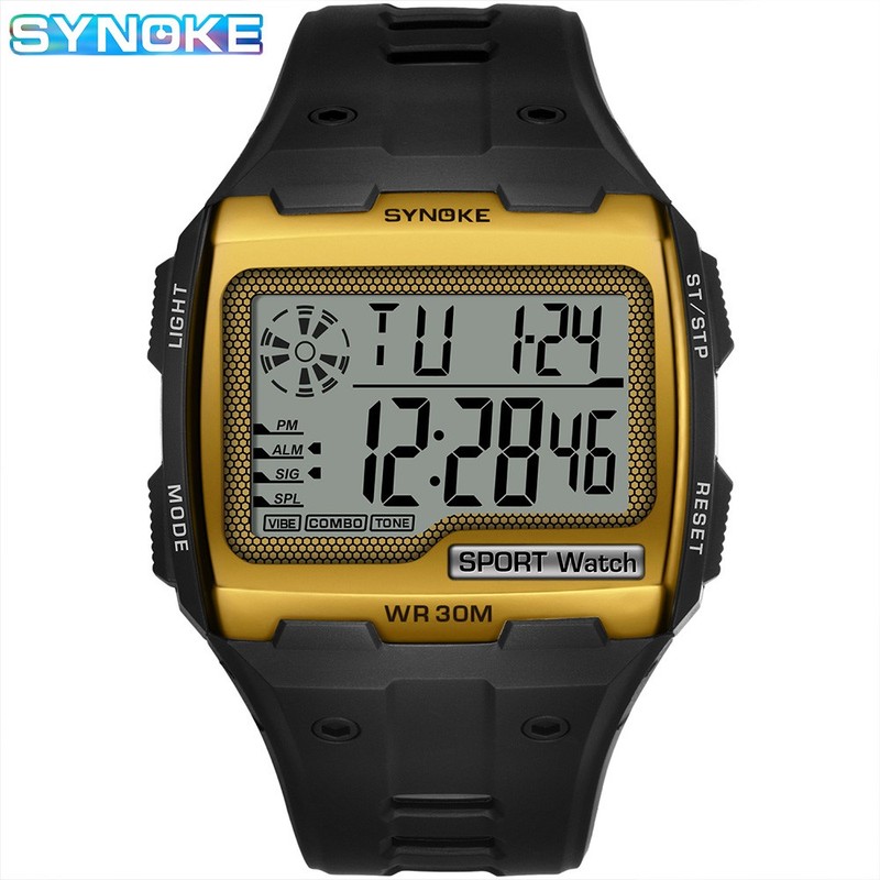 Men's Digital Sports Watch LED Screen Large Face Military Waterproof Wristwatch