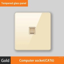 Tempered Glass Wall Socket 13A UK Plug USB 2 Gang Dimmer