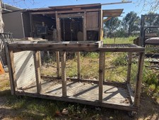 Wood Portable chicken / animal coop/ carrier on wheels 58" x 30" x 24"
