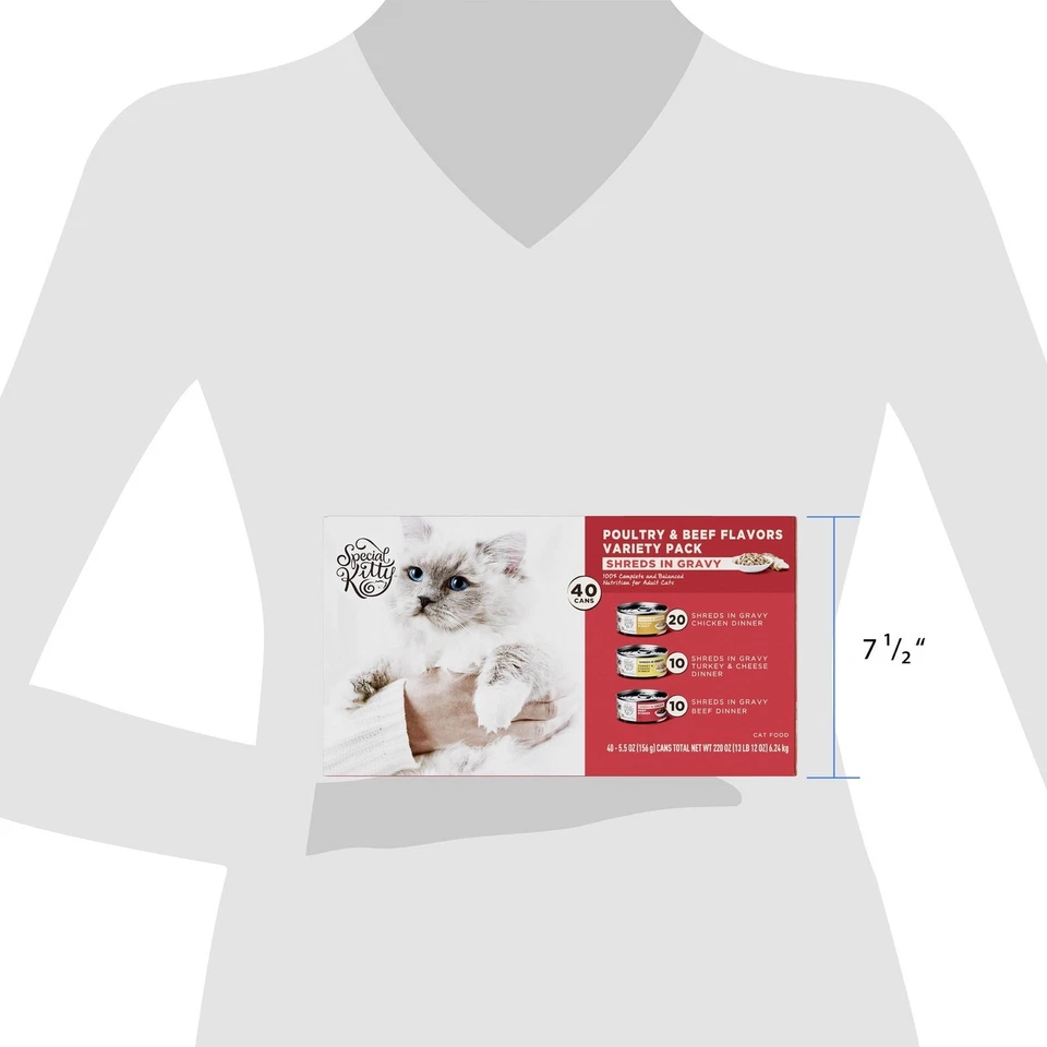 40 pack Poultry & Beef Cuts in Gravy Wet Cat Food Variety Pack 5.5 oz Cans - Image 3 of 4