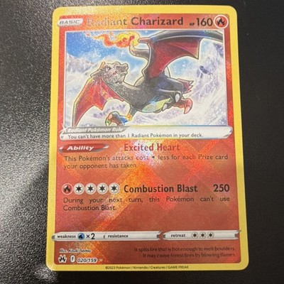 Pokémon Radiant Charizard Radiant Rare Holo (020/159) Crown Zenith Basic 160 HP
