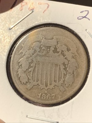 1867 TWO CENT 2c PIECE ~ NICE CIRCULATED ~