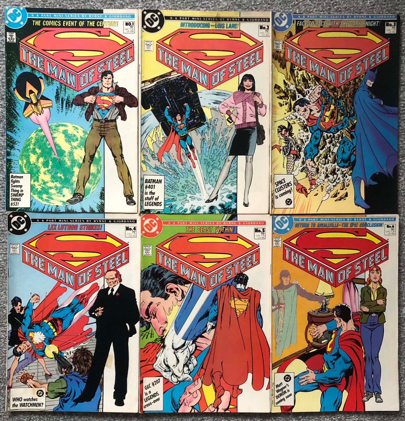 Superman The Man Of Steel #1, 2, 3, 5, 6 (1986). John Byrne.