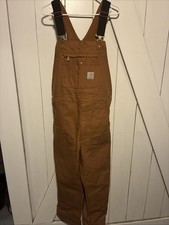 Carhartt Men Overalls In Brown Size 32x30