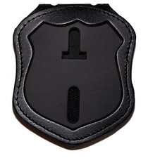 NYPD Patrol Badge Holder Leather Clip with Chain Perfect Fit Made in USA