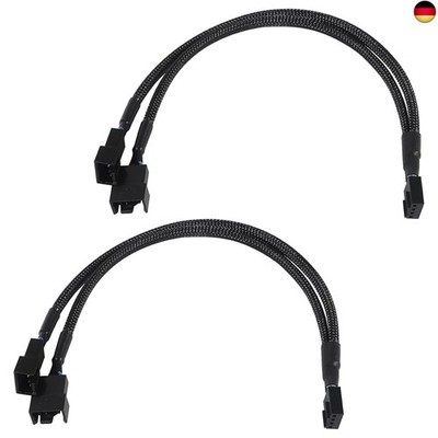 2Pack Computer PC PWM Lüfter Splitter Kabel 1 auf 2 (4 Pin+3 Pin)