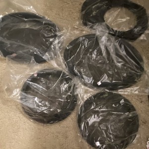 Round Black Car Speaker Grill/Grille Set with Rings, Multiple Pieces