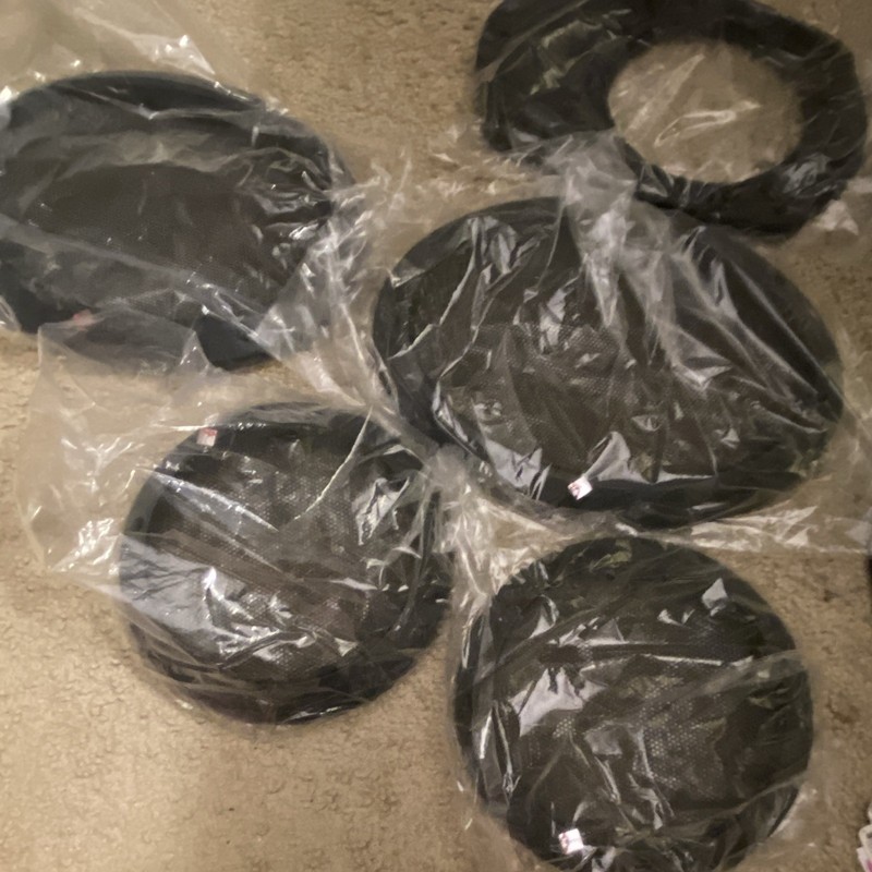 Round Black Car Speaker Grill/Grille Set with Rings, Multiple Pieces