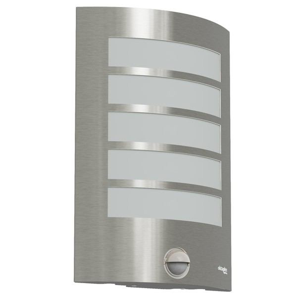 Led AußEnleuchte Mit Bewegungsmelder IP44 Wandleuchte Silber E27 Fassung-image