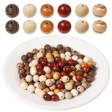 120Pcs Macrame Beads Small Wooden Beads for Crafts Vintage Wooden Hair Bead S...