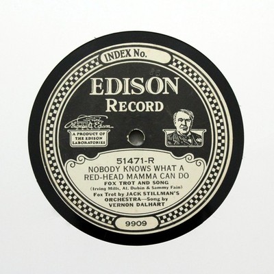 JACK STILLMAN ''Nobody Knows What A Red-Head Mamma Can Do'' EDISON 51471 [78 RPM]