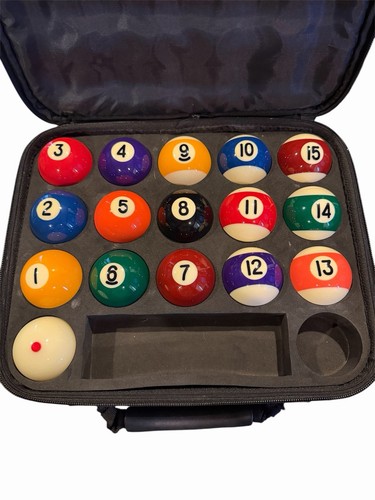 Aramith Billiard Pool Ball Set with Red Dot Cue Ball & Padded Carrying Case