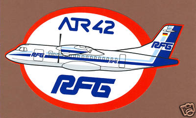 ATR-42 RFG Regionalflug German Airlines Label Sticker