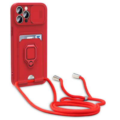 Card Pocket Ring Kickstand Crossbody Phone Case For iPhone 13 12 11 XR XS 8 7 6