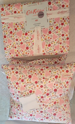 Juego de cama Cath Kidston Queen edredón y almohada de 2 euros rosa floral corazón San Valentín - Imagen 5 de 17