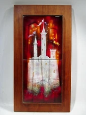Midcentury Herman Casagranda Castle Enamel on Copper Wall Art Colorado Artist