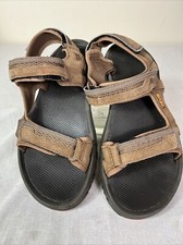 Teva Men s Brown Leather Adjustable Strap Sandals Size 10
