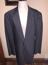 Austin Reed Mens Charcoal Gray Glen Plaid Blazer Black Gray Size 42 Long GUC Q 