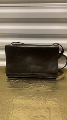 Prada Vintage Box Calf Flap Shoulder Bag | eBay