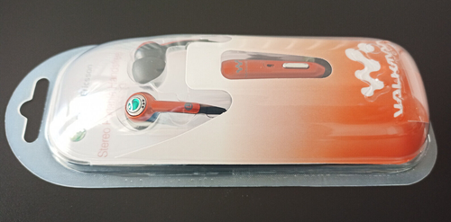 Original Sony Ericsson Walkman Stereo Earbuds Handsfree HPM-70 Orange Sealed New - Picture 5 of 6